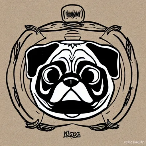 Image similar to mcbess illustration of a cute pug