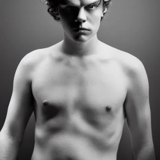 Image similar to actor evan peters photographed by edward weston