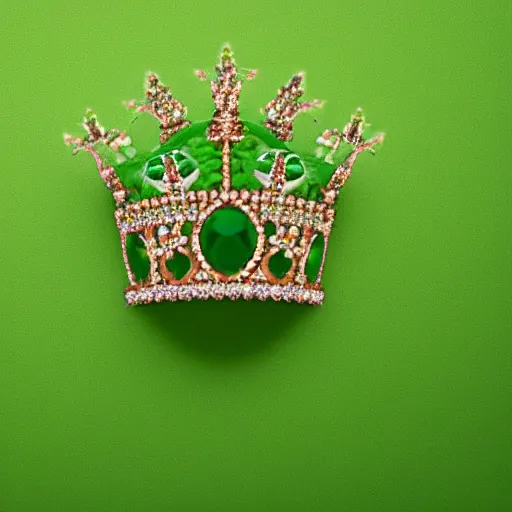 Prompt: crown on green background