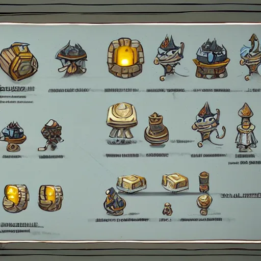 Image similar to blueprints for dofus, concept art, blueprint