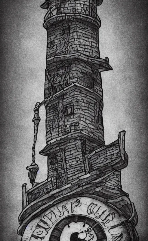 Prompt: an old man wearing a hat on top of a tower, ultra detailed, tattoo, 8 k