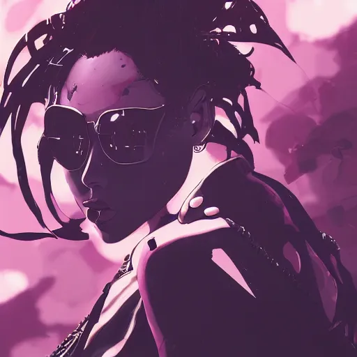 Image similar to highly detailed portrait of a punk young lady by Greg Tocchini and Yoji Shinkawa, 4k resolution