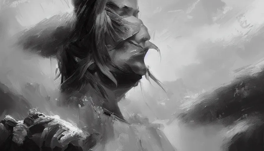 Image similar to enviroment thumbnail black and white, cgsociety, oil painting by jama jurabaev, extremely detailed, brush hard, artstation, high quality, brush stroke