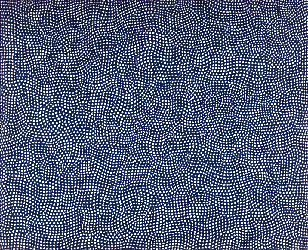 Image similar to dream waves on the starfields by ben wanat and yayoi kusama