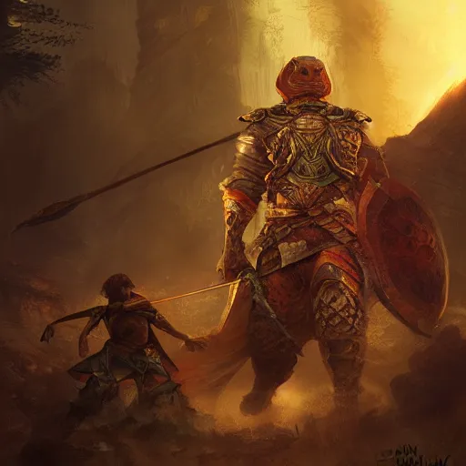 Prompt: turtle warrior with firesword, handsome, portrait, intricate, detailed, volumetric lighting, scenery, digital painting, highly detailed, artstation, sharp focus, illustration, concept art, ruan jia, steve mccurry