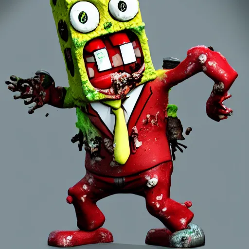 Prompt: zombie spongebob squarepants by ashley wood, trending on artstation, unreal engine 5, 4 k, 8 k, hd, 3 d
