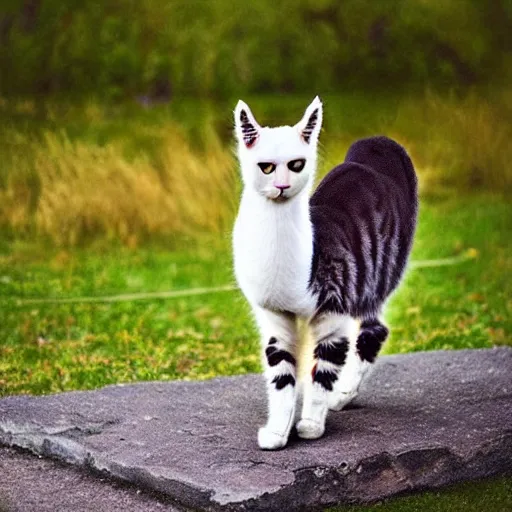 Image similar to a feline llama - cat - hybrid, animal photography