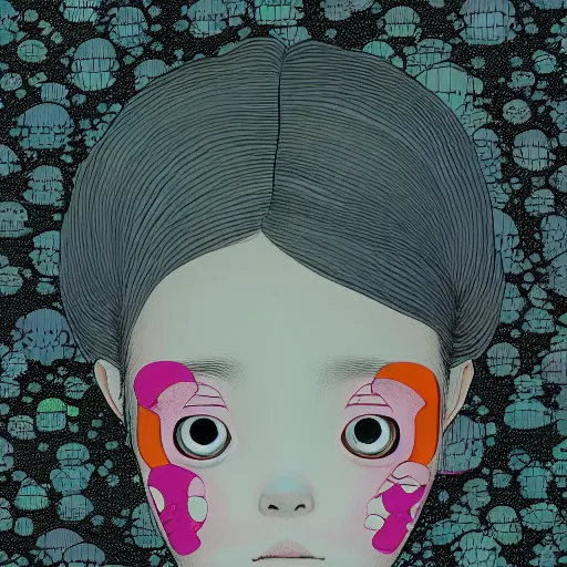 Prompt: a portrait of a girl by inio asano, beeple and james jean, chiho aoshima color scheme