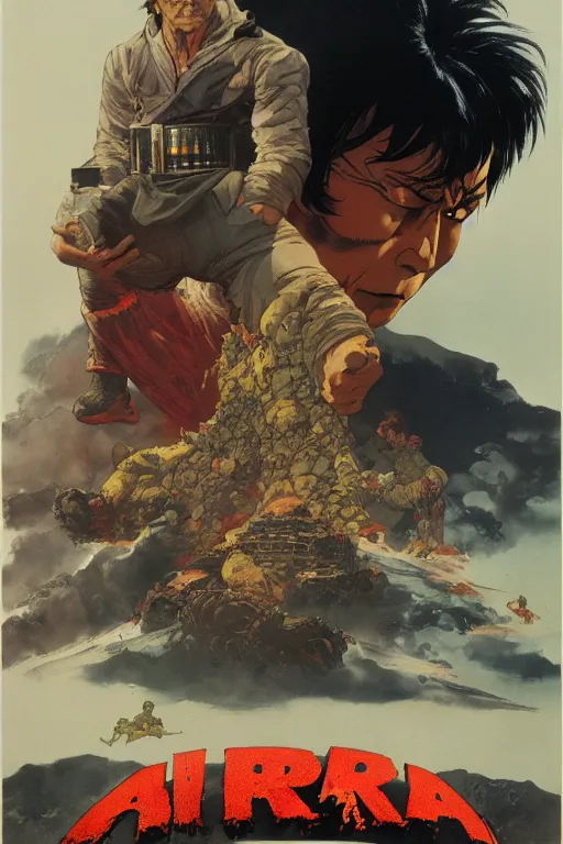 Image similar to Movie poster of Akira, Highly Detailed, Dramatic, by frank frazetta, ilya repin, 8k, hd, high resolution print