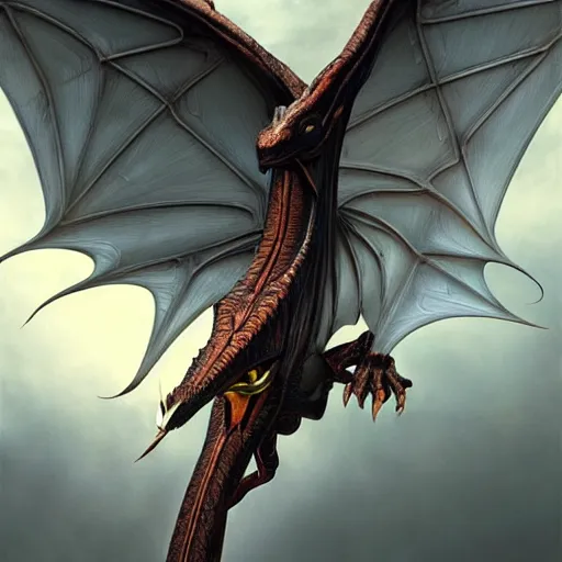 Image similar to Perfectly-centered photograph of a Winged Dragon, lifelike, super highly detailed, professional digital painting, artstation, concept art, smooth, sharp focus, extreme illustration, Unreal Engine 5, Photorealism, HD quality, 8k resolution, cinema 4d, 3D, beautiful, cinematic, art by artgerm and greg rutkowski and alphonse mucha and loish and WLOP