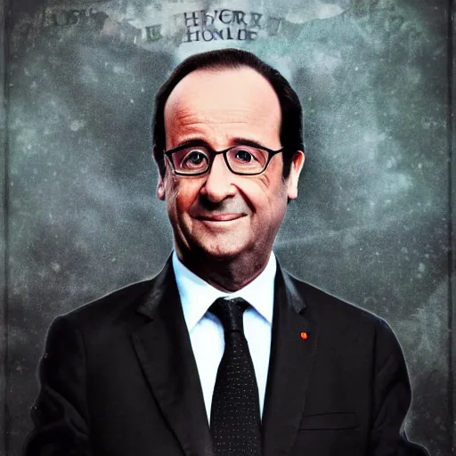 Prompt: portrait of Francois Hollande in Harry Potter style