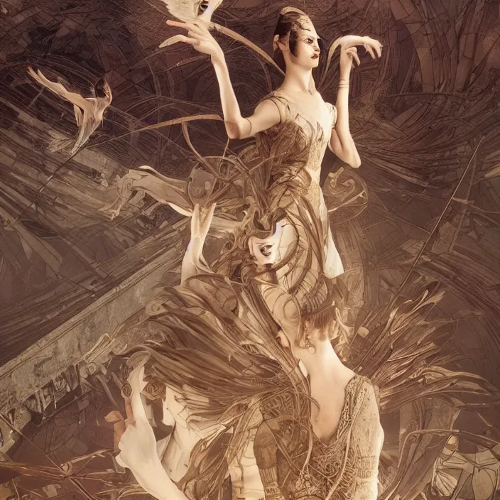 Prompt: bauhaus ballet style neverending story, ultra realistic, concept art, intricate details, serious, highly detailed, photorealistic, octane render, 8 k, unreal engine, art by todd mcfarlane and artgerm and greg rutkowski and alphonse mucha