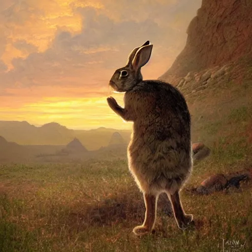 Image similar to rabbit explorer by James Gurney.