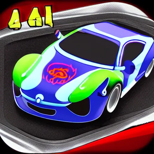 Image similar to satanic car, racing game