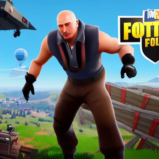 Image similar to vladimir putin as fortnite character, gameplay screenshot