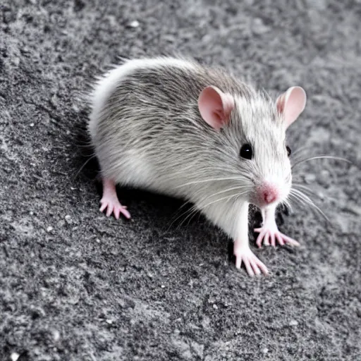 Prompt: stock photo of a white rat plotting to conquer the world