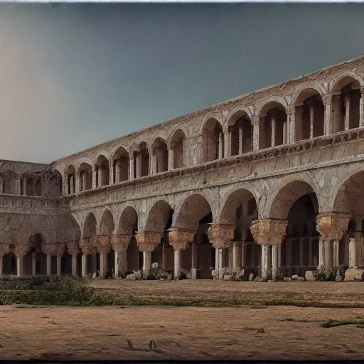 Image similar to A detailled matte painting of a byzantine palace on the Dardanelles