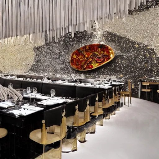 Prompt: extreme high end dining that looks inedible