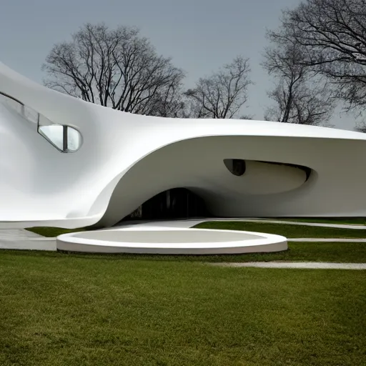 Image similar to house designed by zaha hadid