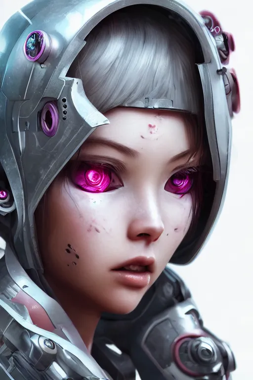 Image similar to cyborg girl kawaii, ultra realistic, concept art, intricate details, highly detailed, photorealistic, octane render, 8 k