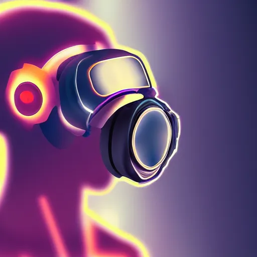 Image similar to cyberpunk bot wearing vr headset, sci - fi, portrait, illustration