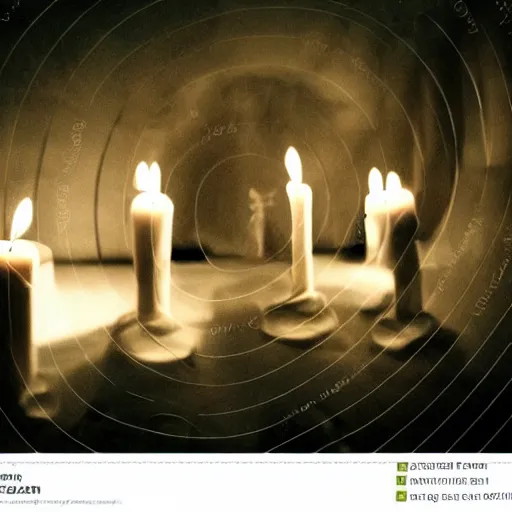 Image similar to insane nightmare, no light, everything is blurred, creepy shadows, candles, very poor quality of photography, 2 mpx quality, grainy picture