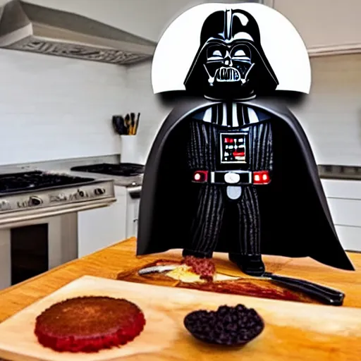 Image similar to darth vader on a cooking show, hd, 4 k, intricate detail
