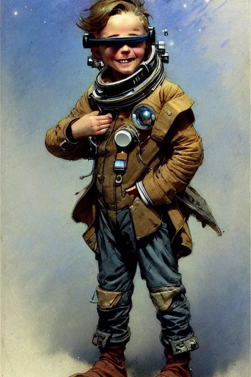 Prompt: ( ( ( ( ( 2 0 5 0 s retro future 1 0 year old boy super scientest in space pirate mechanics costume full portrait. muted colors. ) ) ) ) ) by jean baptiste monge, tom lovell!!!!!!!!!!!!!!!!!!!!!!!!!!!!!!