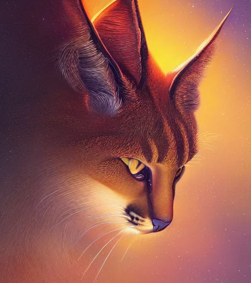 Image similar to closeup of anthropomorphic caracal in vr in golden clothes in orthodox church with orthodox icons, darkness noir surreal, art by loish rhads ferdinand knab lois van baarle tom bagshaw, global illumination, radiant light, highly detailed, octane render, 8 k