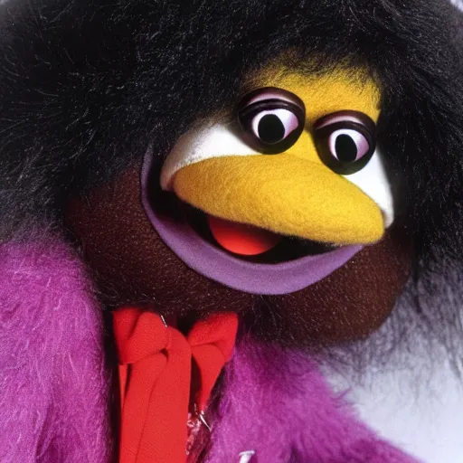 Image similar to billy preston ( 1 9 7 4 ) as a muppet. highly detailed felt. hyper real photo. 4 k.