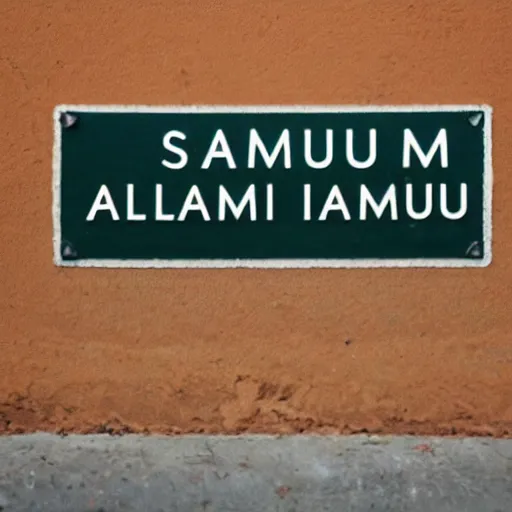 Image similar to sign that says salamu aleikum!