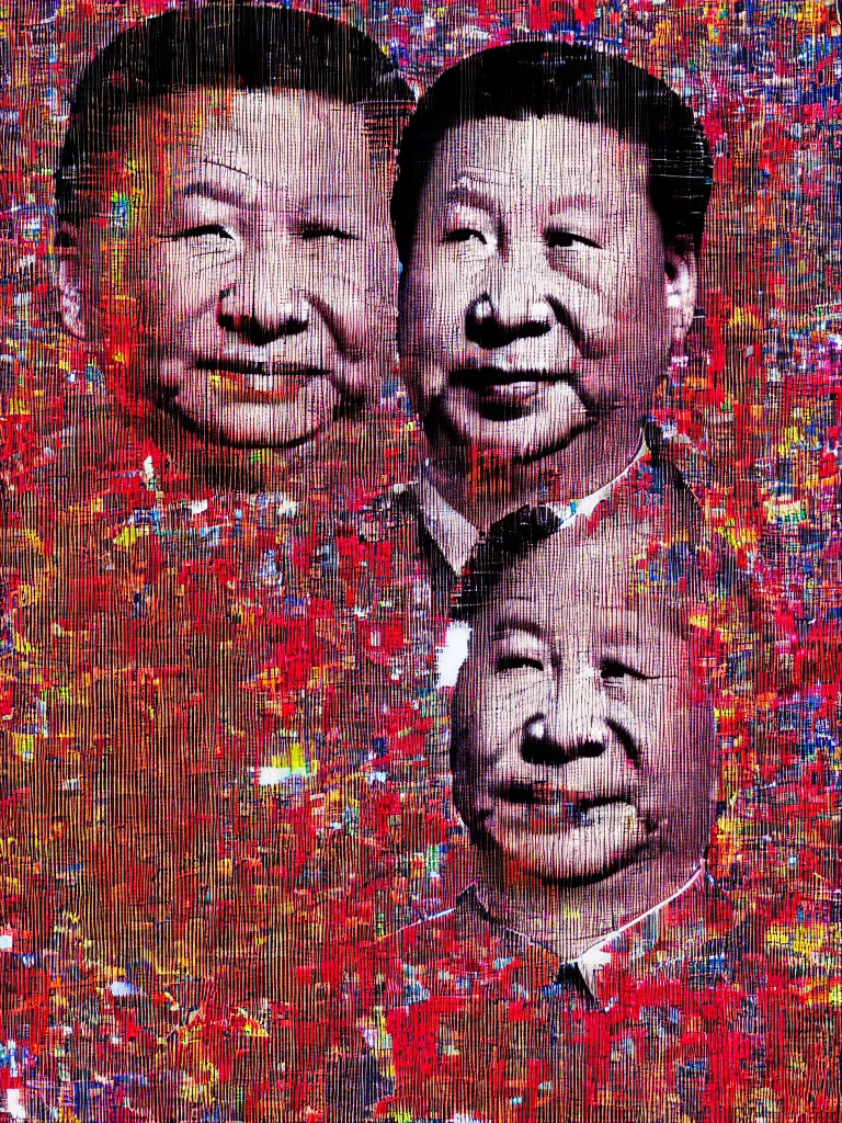 Image similar to Xi JinPing xcopyart style, glitch, detailed