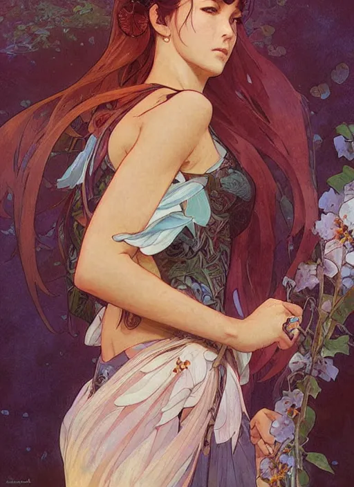 Prompt: rock m sakura, painting by artgerm and greg rutkowski and alphonse mucha