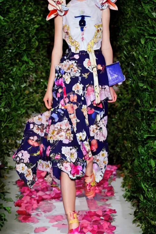 Image similar to sailor moon wearing floral valentino ss 2 0 1 5