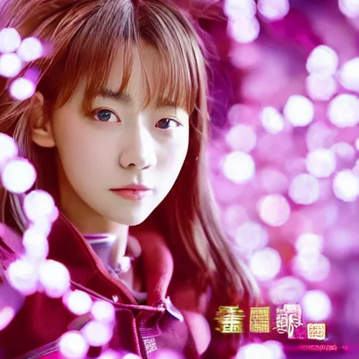 Image similar to 1990s, perfect, dynamic, epic, cinematic 8K HD movie shot of semi-close-up japanese beautiful cute young J-Pop idol actress girl face, she express joy and posing. By a Chinese movie director. Motion, VFX, Inspirational arthouse, at Behance, with Instagram filters, Photoshop, Adobe Lightroom, Adobe After Effects, taken with polaroid kodak portra