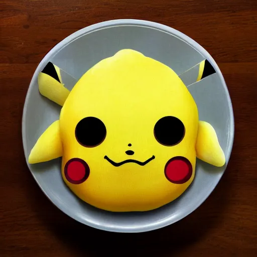 Prompt: hyperrealistic photo of pikachu shaped pasta
