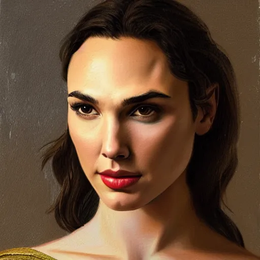 Prompt: portrait of Gal Gadot, in the style of the Hudson River School