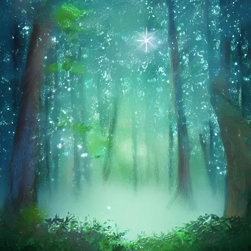 Image similar to forest trees, galaxy 🌌 digital art