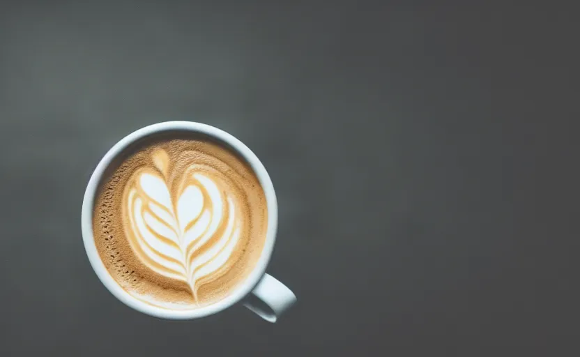 Image similar to top view of a coffee, natural light, cinematic lighting, 8 k