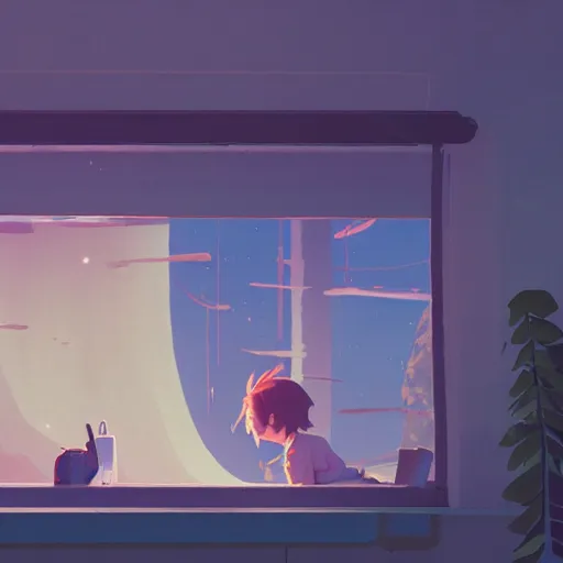 Image similar to but i know some day i'll make it out of here, even if it takes all night or a hundred years, cory loftis, james gilleard, atey ghailan, makoto shinkai, goro fujita, studio ghibli, rim light, exquisite lighting, clear focus, very coherent, plain background