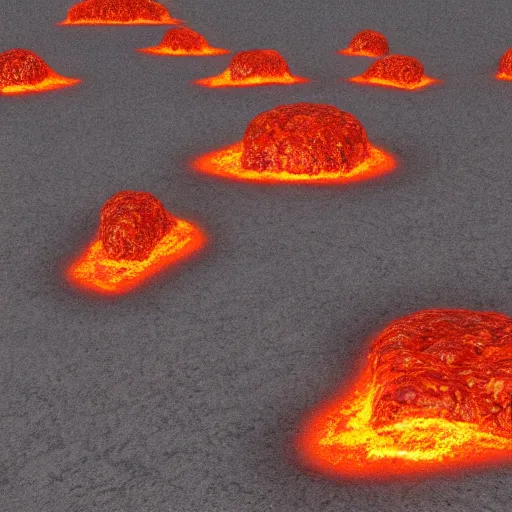 Prompt: alien planets with lava for rain, they are strange and wild 8 k hyperrealism