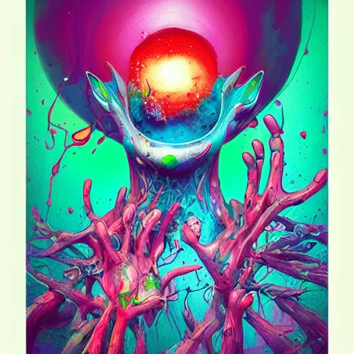 Prompt: Beautiful meta soul by Alex Pardee and Nekro and Petros Afshar, unstirred paint, vivid color, cgsociety 4K