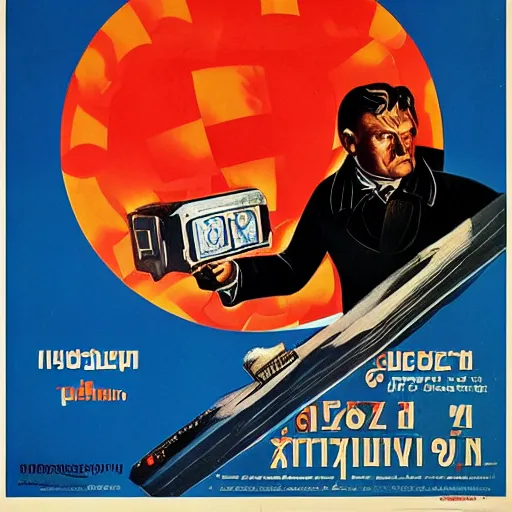 Prompt: Soviet film poster, science-fantasy