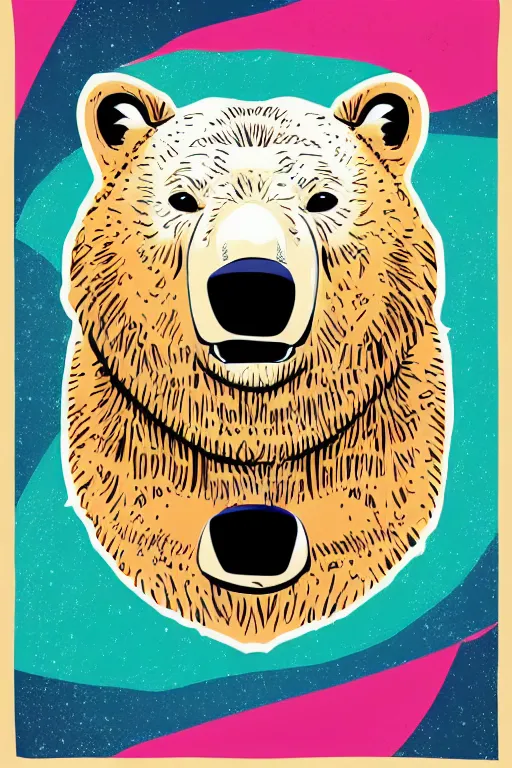 Image similar to Portrait of a polar bear, mafia, gangster, sticker, colorful, illustration, highly detailed, simple, smooth and clean vector curves, no jagged lines, vector art, smooth