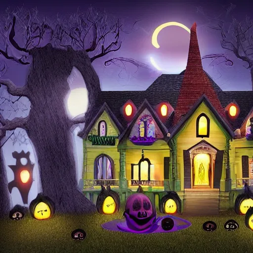 Prompt: create spooky house