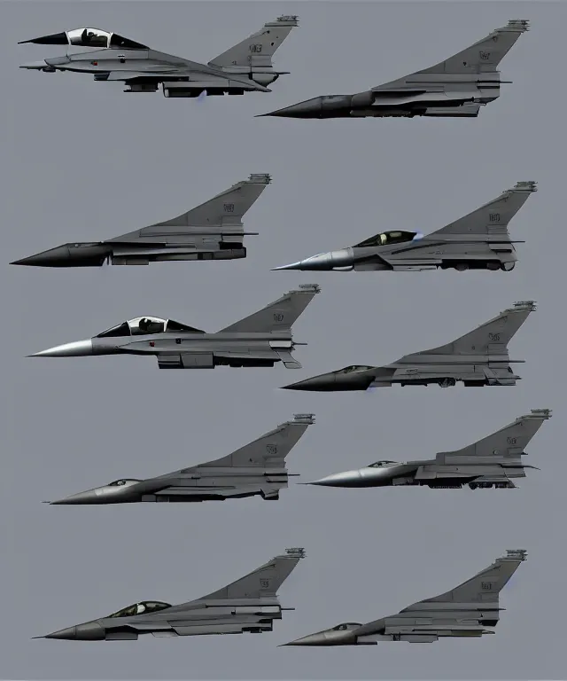 Prompt: 2 d shooter game concept art sprite sheet!!!, f 1 6 combat plane concept art, hyperrealism, fine detail, 8 k, 3 d render, artgerm, artstation contest winner, cgsociety, axial tilt!!!, cryengine, zbrush, vray, no background