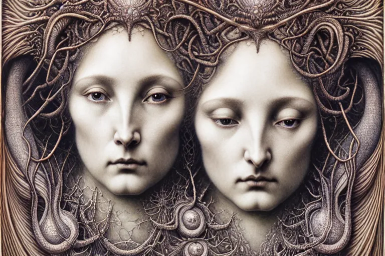 Image similar to detailed realistic beautiful moon goddess face portrait by jean delville, gustave dore, iris van herpen and marco mazzoni, art forms of nature by ernst haeckel, art nouveau, symbolist, visionary, gothic, neo - gothic, pre - raphaelite, fractal lace, intricate alien botanicals, ai biodiversity, surreality, hyperdetailed ultrasharp octane render