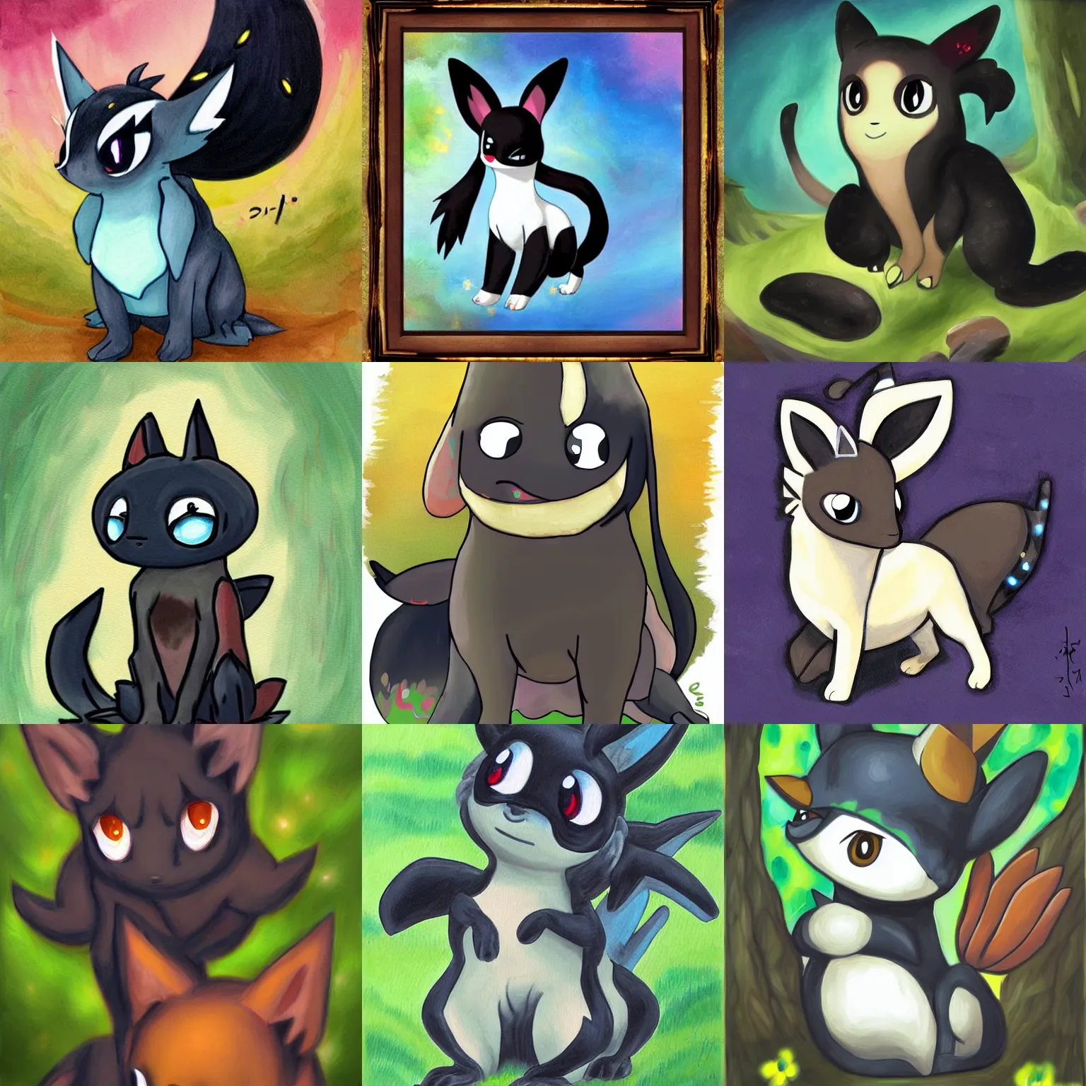 Prompt: thing pup style cutest painting of naturalist a have is i in the umbreon the ever seen
