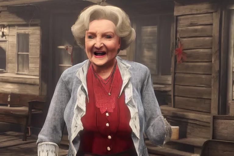 Image similar to betty white in red dead redemption 2