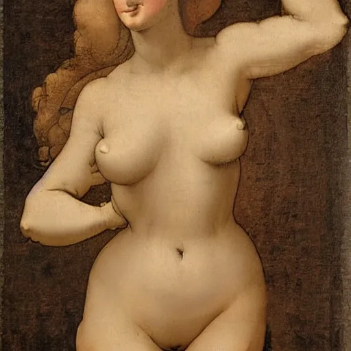 Image similar to a pin up, by leonardo da vinci